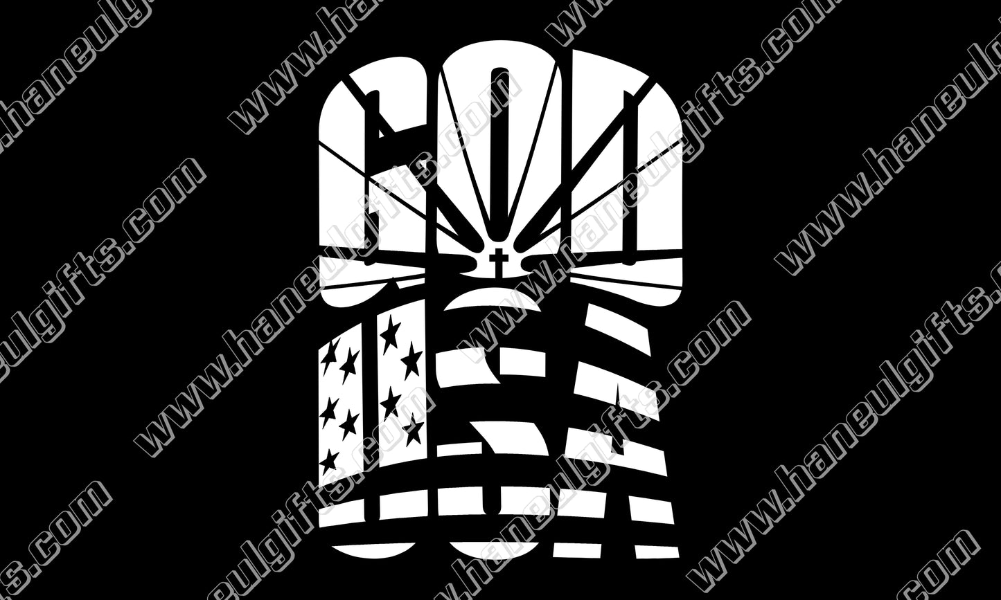"One Nation Under God" ∙ Permanent Vinyl Decal 4" x 6"